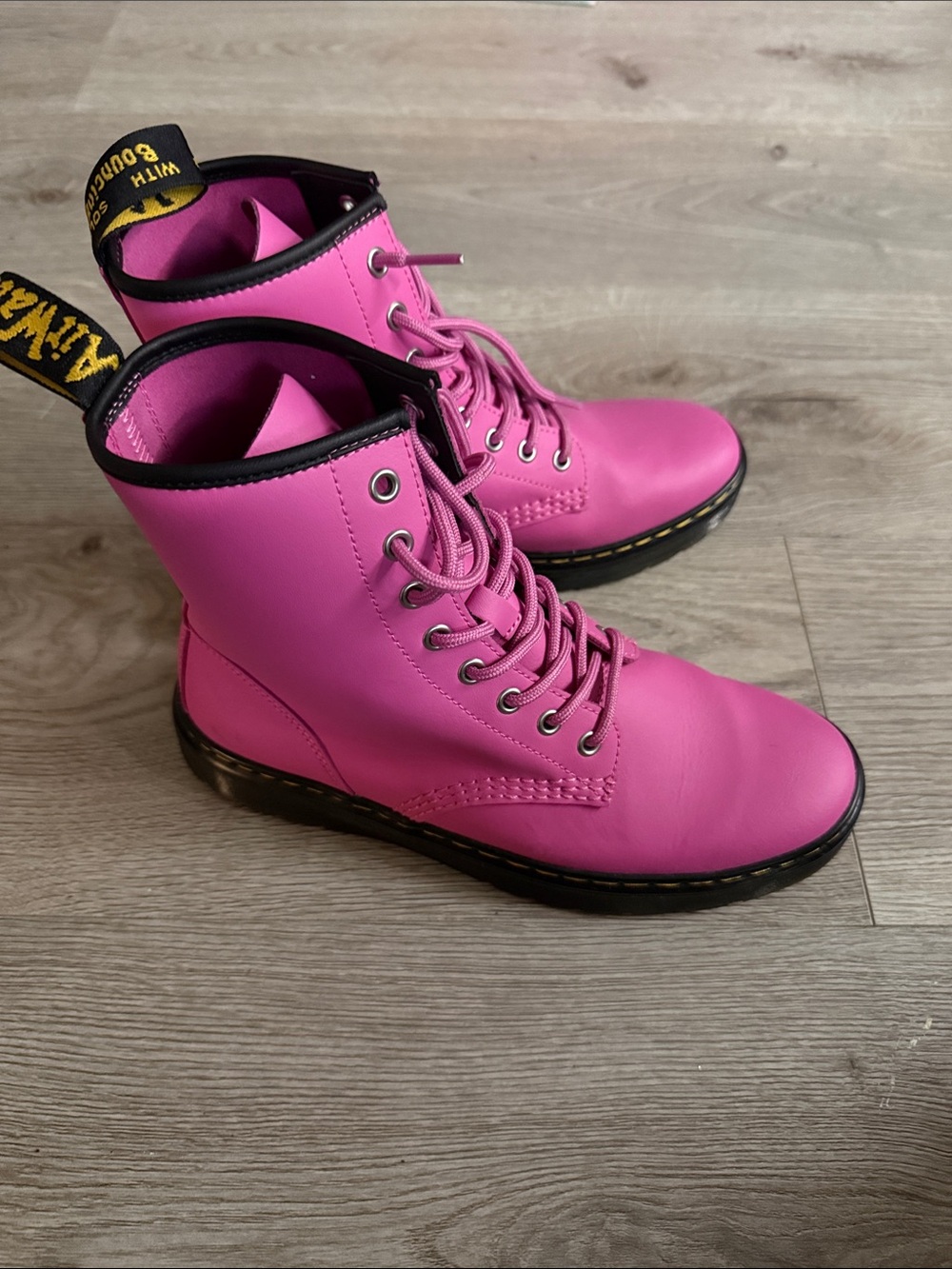 Women’s Pink Lace-Up Combat Boots - Dr. Martens